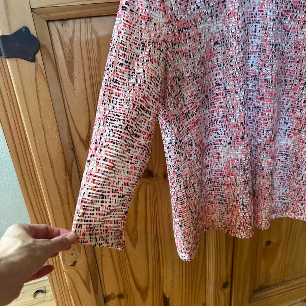 Laura Ashley Top Coral Studded 3/4 Sleeve‎ Women's Size Medium - Picture 7 of 7